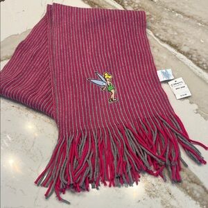 NWT Disney Pink and Gray TinkerBell Scarf
